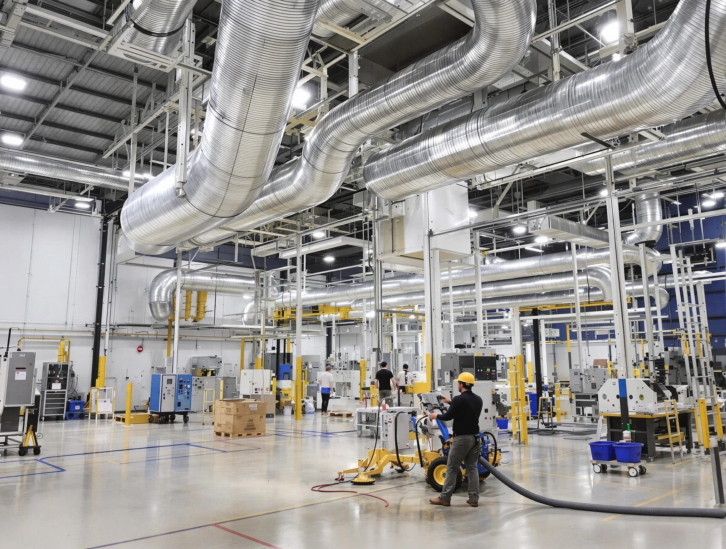 Avondale Air Duct Cleaning team performing comprehensive industrial duct cleaning at a large facility in Avondale