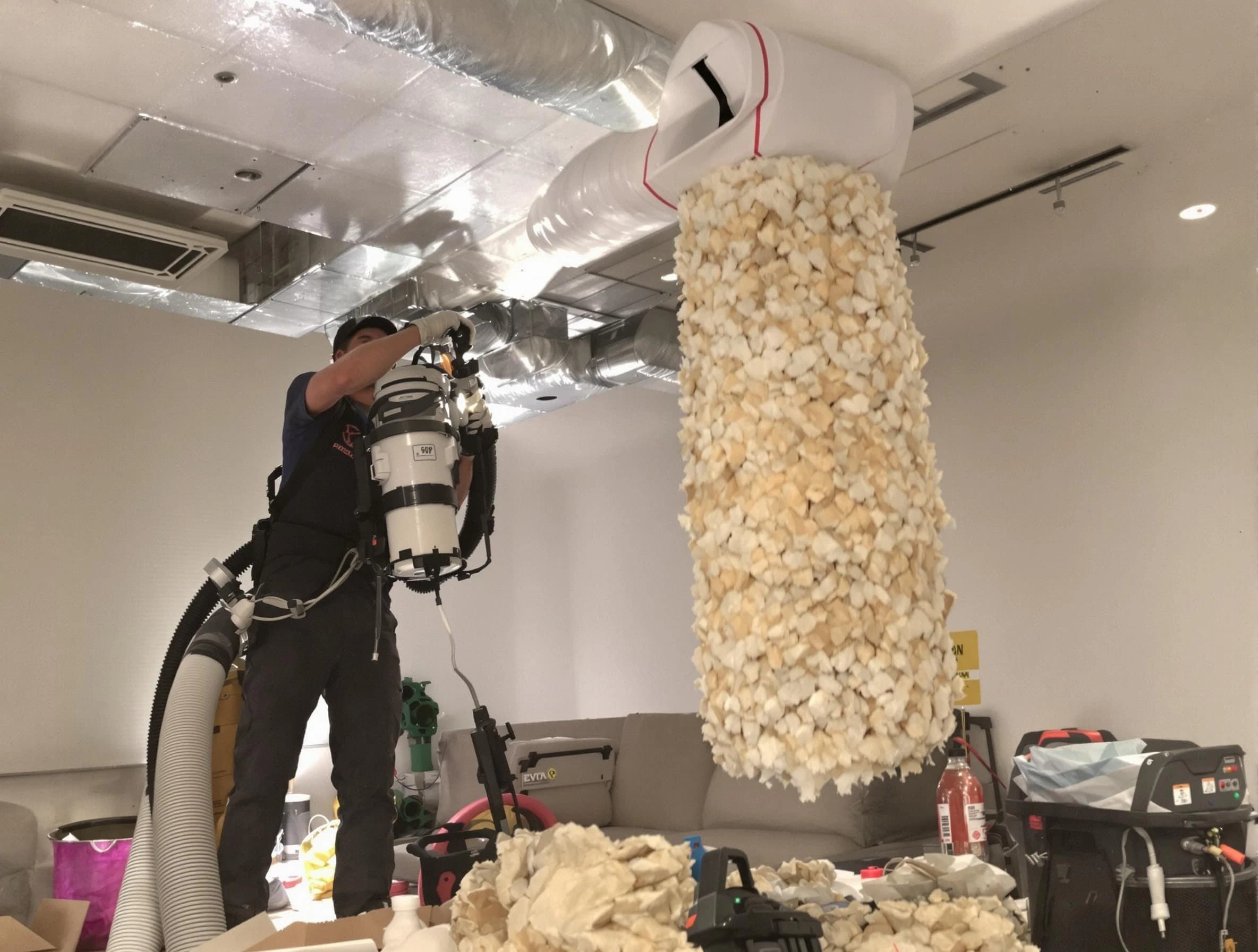 Avondale Air Duct Cleaning technician performing precision vacuum insulation removal in a residential property in Avondale